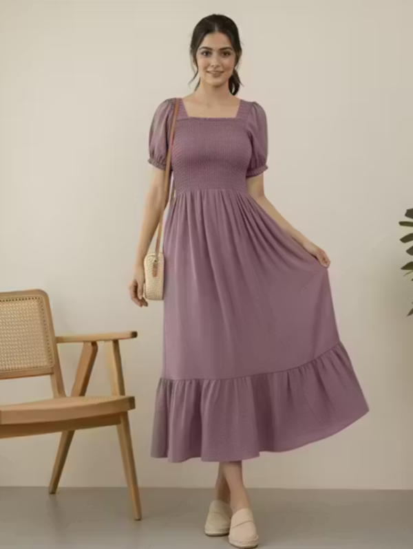 tranding classic fit and flare gathered pleted women dresses & gown