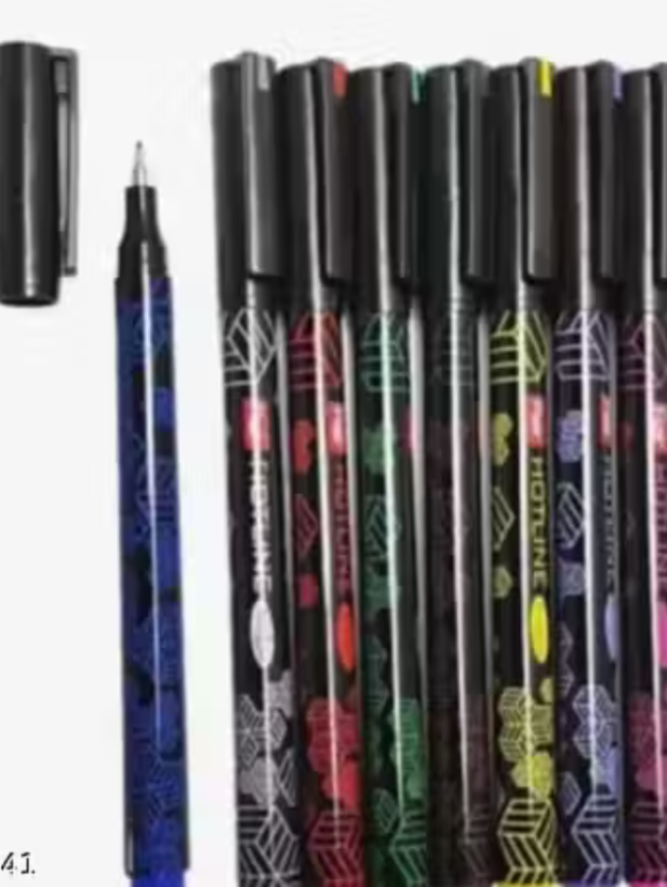 FLAIR Hotline 0.7 to 1 mm Metal Tip Fine Liner | 10 Vivid Colors , Comfortable Grip Fineliner Pen (Pack of 10, Ink Color - Multicolor)