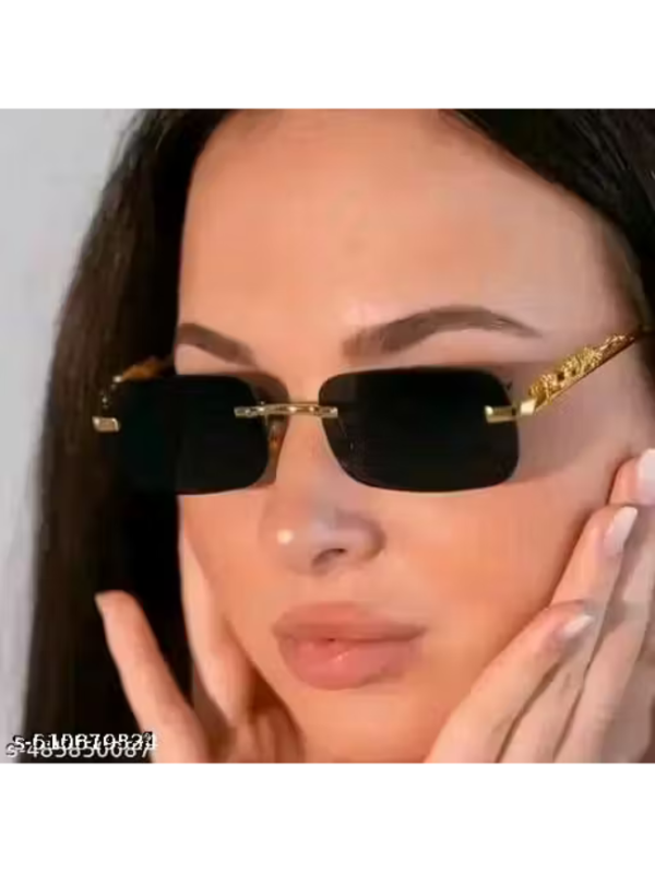 Gradient, UV Protection Rectangular Sunglasses (Free Size) (For Women, Black)