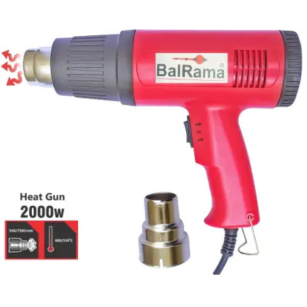 BALRAMA 2000 Watt Power Electric Heat Gun Industrial Electronic Commercial Hot Air Gun Combo Set (Red)