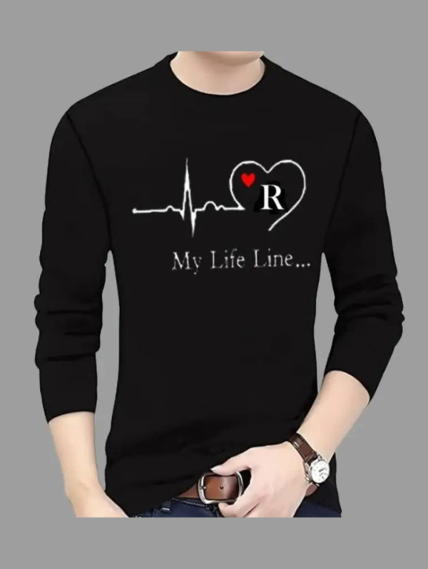 Men Printed, Typography Round Neck Polyester Black T-Shirt
