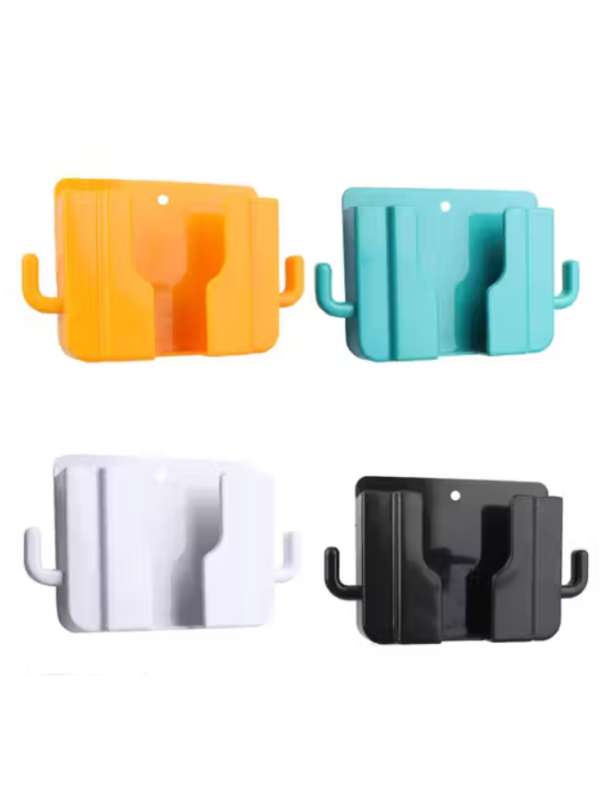 WALLVIEW TECH Wall Mount & Table Top Phone Holder Mobile Charging Stand With 2 Hook Phone Holder For Bedroom Kitchen Shelves Bathroom Office