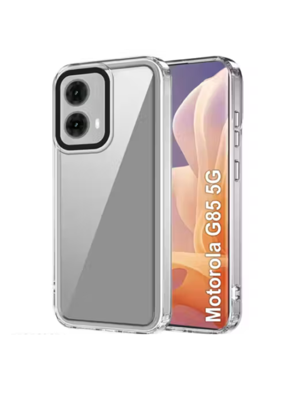 Moto G85 5G Shockproof crystal clear back cover case for | Raised bumps for camera & screen protection | transparent back cover case for Moto G85 5G