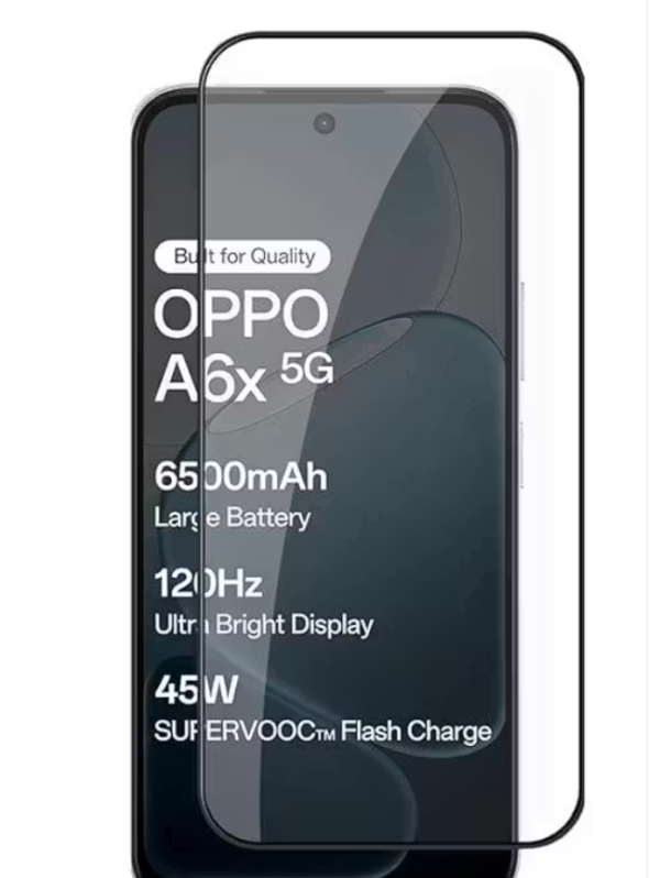 11D Super X Tempered Glass Compatible With Oppo A6X 5G Edge-to-Edge Full Coverage Anti-Scratch & Ultra Clear