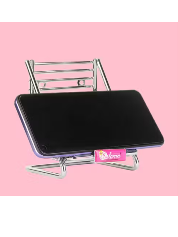 Solemn Stainless Steel Wall Mount Mobile Stand Phone Holder for iPhone & Android | Durable, Rust-Proof Mobile Holder for Home, Kitchen & Office