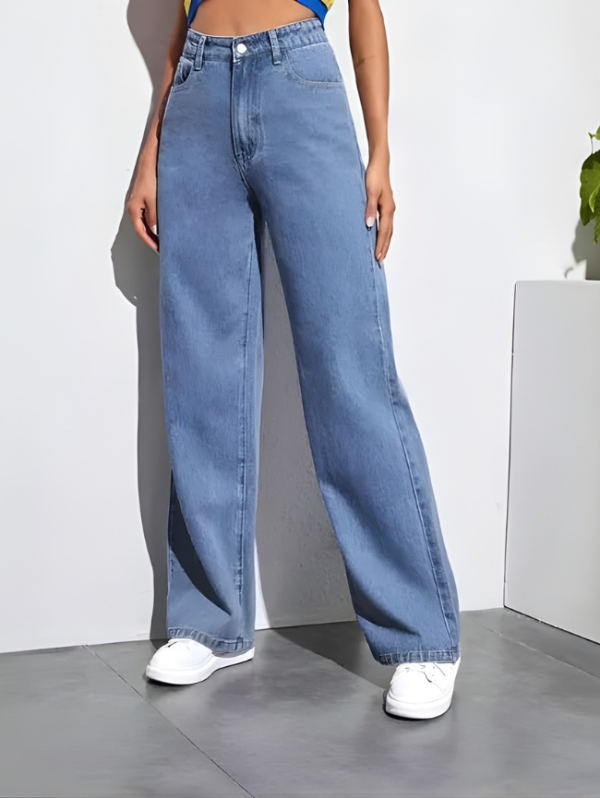 Women Boot-Leg High Rise Light Blue Jeans