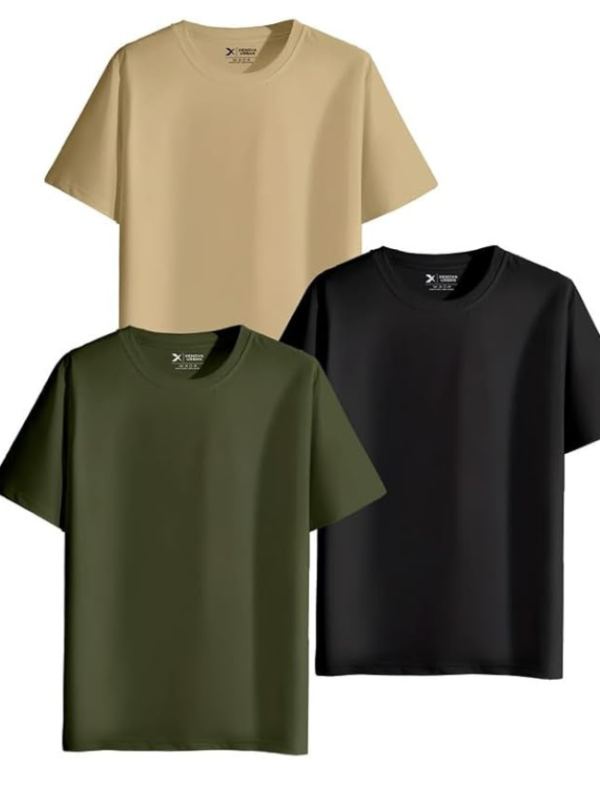 XENOVAURBAN Unisex Regular Cotton Combo of 3 Solid Color Tshirt
