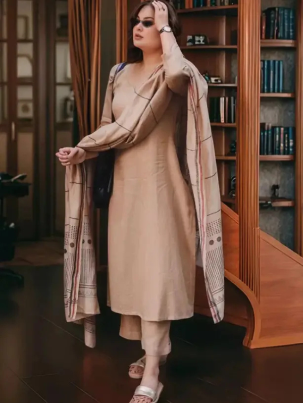 Women Cotton Rayon Kurta Palazzo Dupatta Set