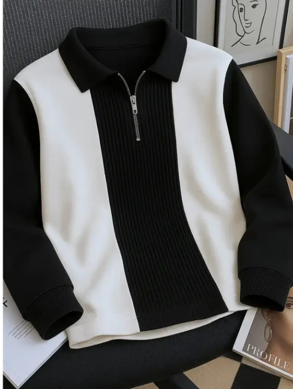 Men Solid Zip Neck Cotton Blend Black T-Shirt