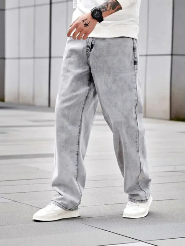 Men Relaxed Fit Mid Rise Grey Jeans
