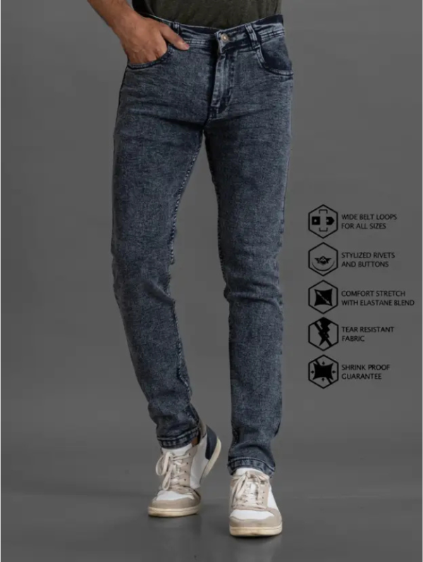 Men Slim Mid Rise Grey Jeans