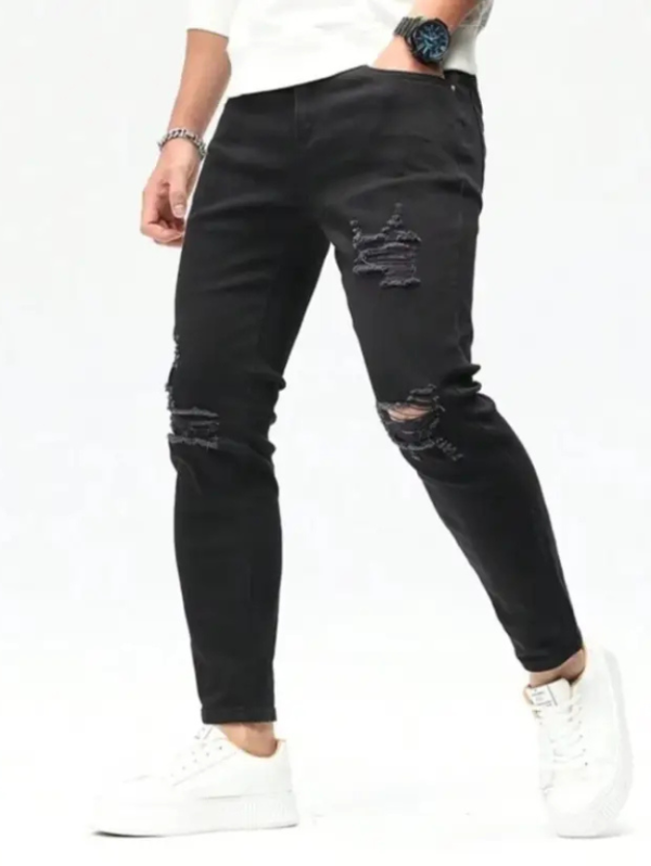 Men Regular Mid Rise Black Jeans