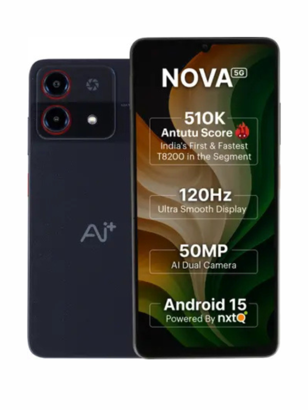 Ai+ Nova 5G (Black, 128 GB) (6 GB RAM)