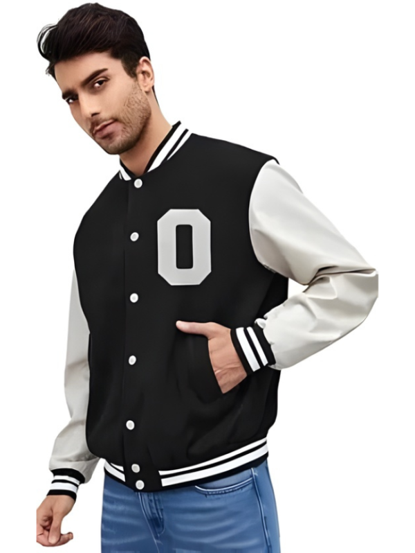 Men Solid Varsity Jacket