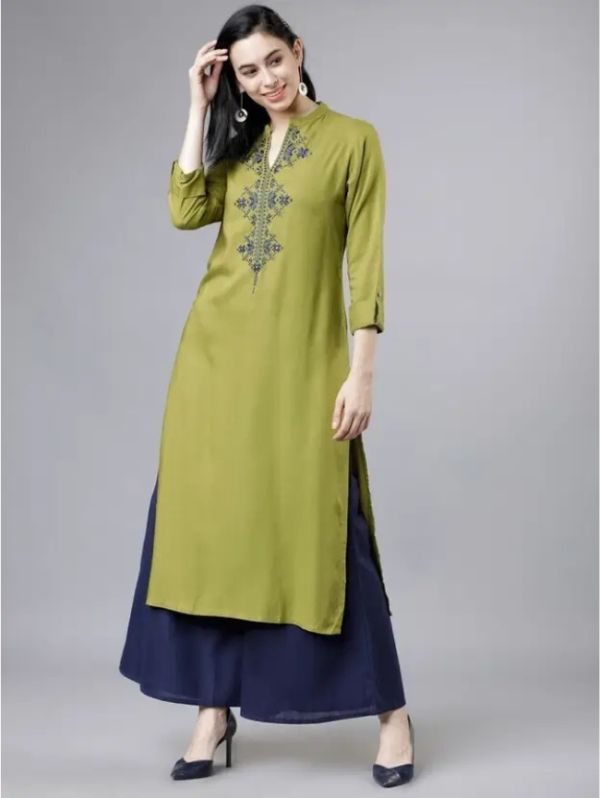 Women Cotton Blend Kurti Palazzo Set