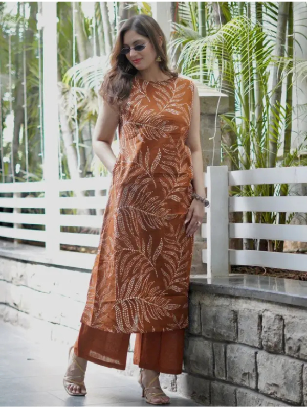 Women Viscose Rayon Kurta Palazzo Set