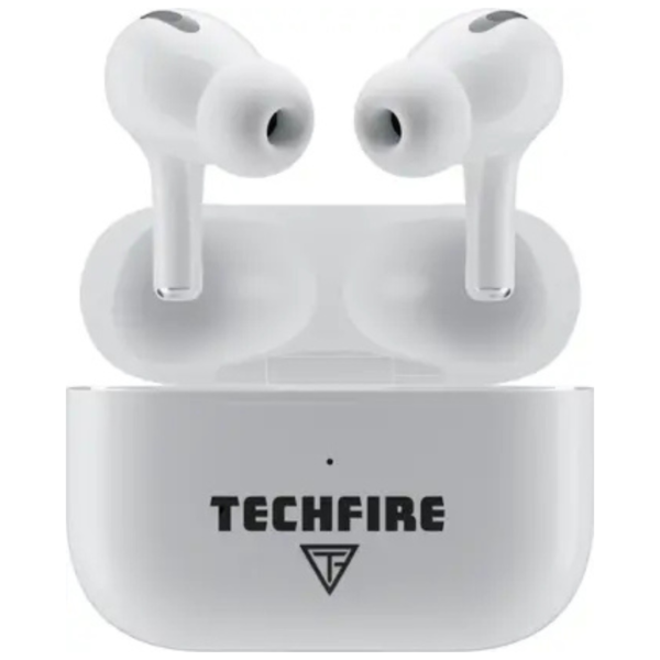 TECHFIRE BoomBuds TWS Earbuds with 100 HRS Playtime,(50ms Low Latency), Bluetooth v5.3 Bluetooth (White, True Wireless)