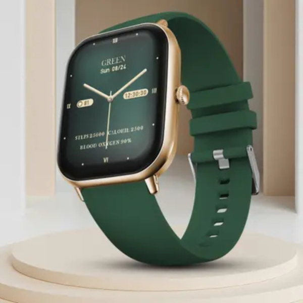 Fire-Boltt Hunter 51.1mm (2.01) HD Display Buetooth Calling with Single Chipset, Metal Body Smartwatch (Green Strap, Free Size)