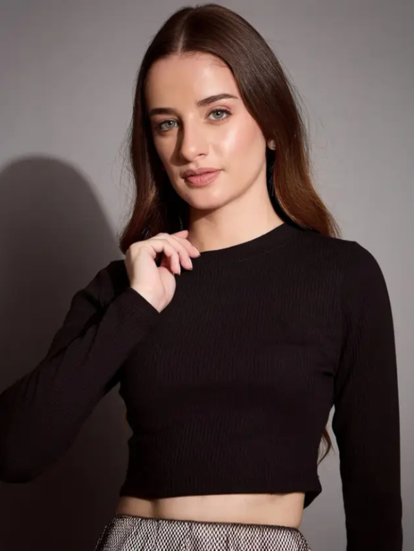 Casual Regular Sleeves Solid Women Black Top