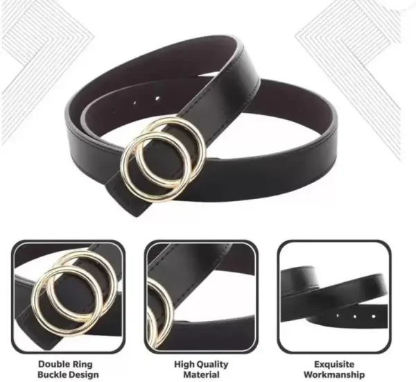 Women Black Texas Leatherite Belt