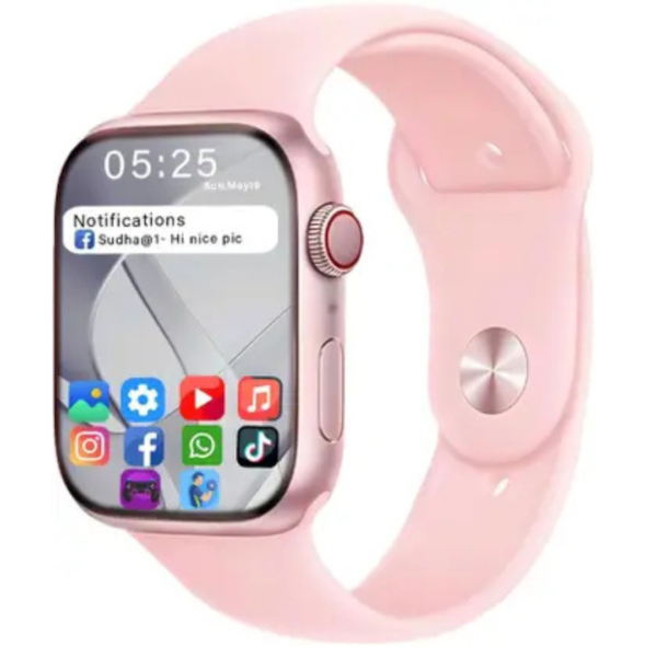 GameSir I8 Pink-A1 Full Screen Touch Watch Specially Made for Girl & Women Smartwatch (Pink Strap, 1.75 Inch Full Screen Display)