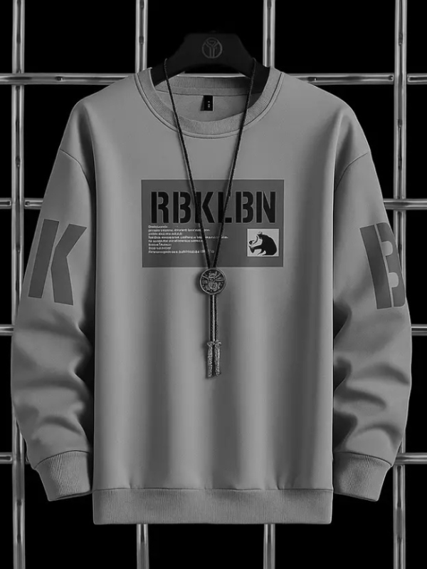 Men Printed, Typography Round Neck Polyester Grey T-Shirt