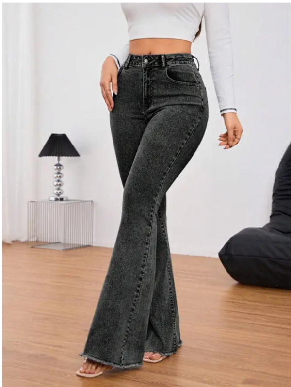 Women Boot-Leg High Rise Black Jeans