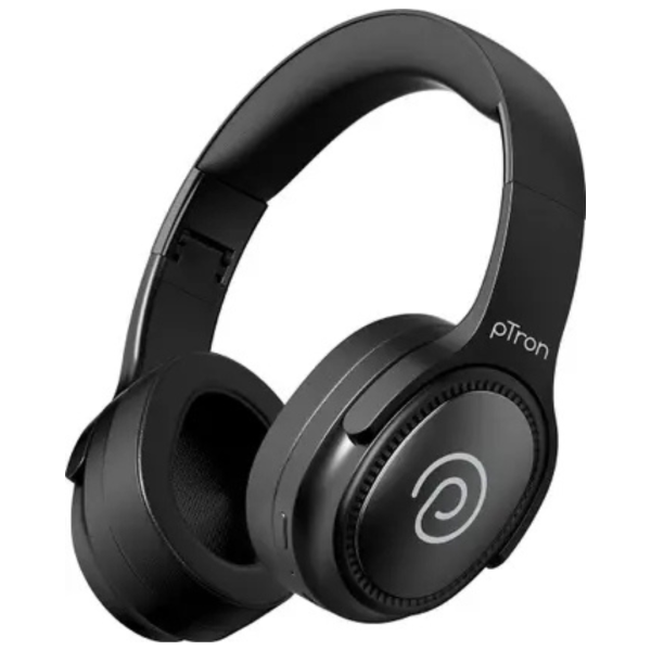 PTron Studio Pro w/ 65hrs Playtime, AI-ENC Calls, Pristine Sound, Dual-device Pairing Bluetooth & Wired (Jet Black, On the Ear)