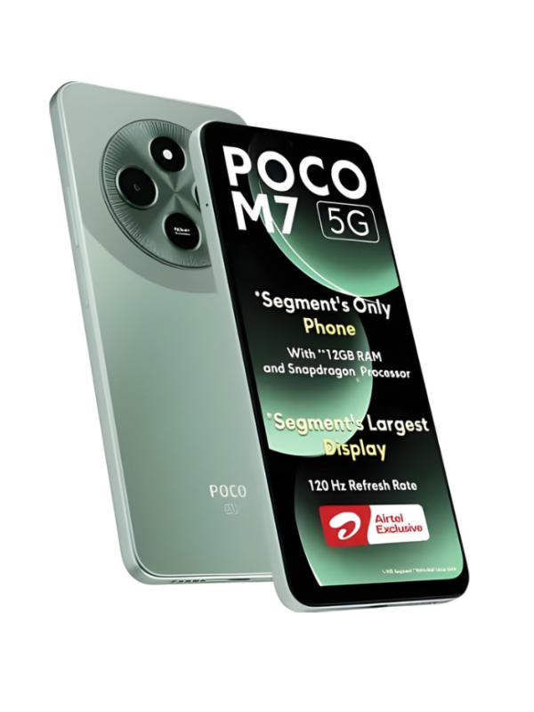 POCO M7 5G - Locked with Airtel Prepaid (Mint Green, 128 GB) (6 GB RAM)