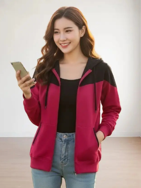 Women Solid Fleece Jacket
