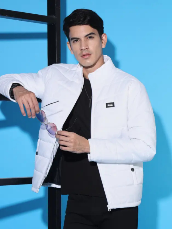 Men Solid Puffer Jacket