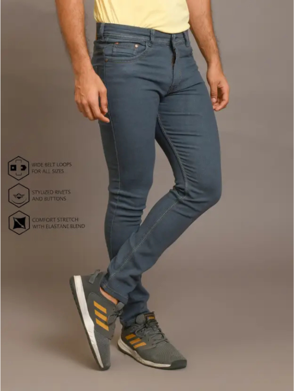 Men Regular Mid Rise Grey Jeans