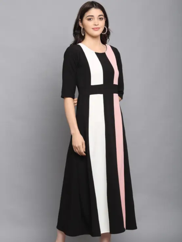Women A-line Multicolor Maxi/Full Length Dress Special price