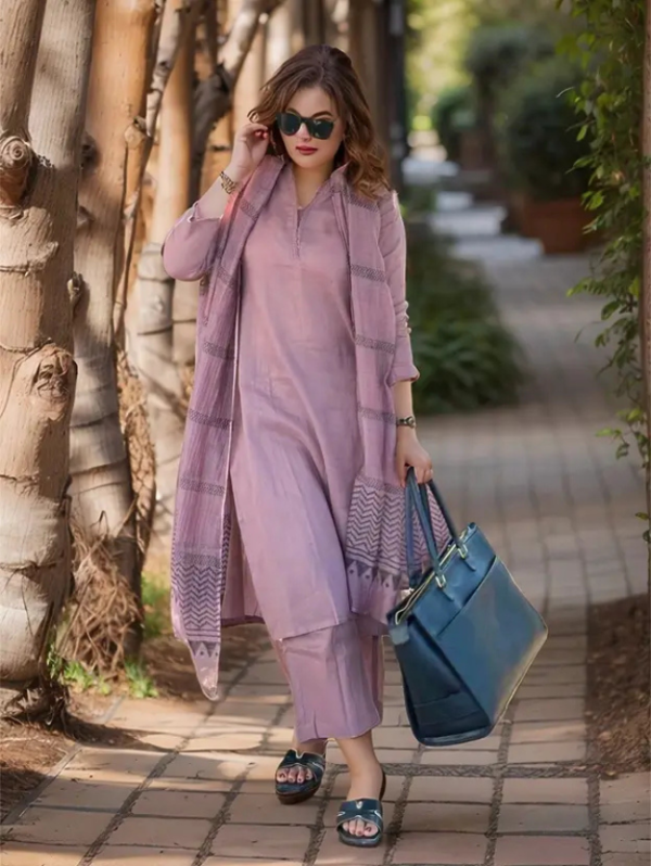 Women Viscose Rayon Kurta Pant Dupatta Set